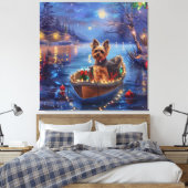 Biewer Terrier Weihnachtsfeiertage Leinwanddruck (Insitu (Schlafzimmer))