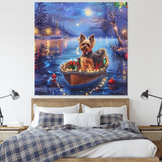 Biewer Terrier Weihnachtsfeiertage Leinwanddruck (Insitu (Schlafzimmer))