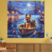 Biewer Terrier Weihnachtsfeiertage Leinwanddruck (Insitu (Wohnzimmer))
