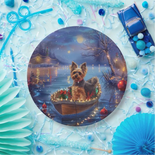 Biewer Terrier Weihnachtsfeiertage Pappteller (Party)