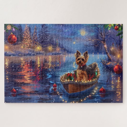 Biewer Terrier Weihnachtsfeiertage Puzzle (Horizontal)
