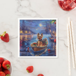 Biewer Terrier Weihnachtsfeiertage Serviette