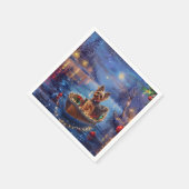 Biewer Terrier Weihnachtsfeiertage Serviette (Ecke)