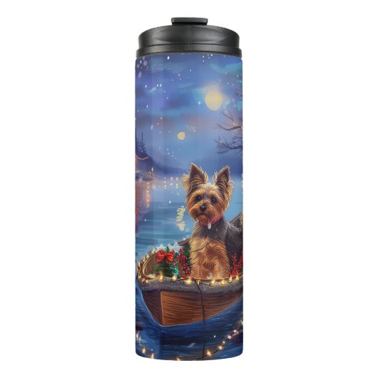 Biewer Terrier Weihnachtsfeiertage Thermosbecher (Vorderseite)