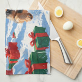 Biewer Terrier Weihnachtsfest-Schneeszene Geschirrtuch (Viertel Falte)