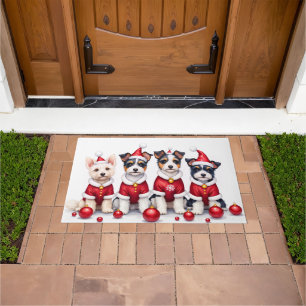 Biewer Terrier Weihnachtskleid Santa Hut Fußmatte