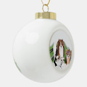 Biewer Terrier Weihnachtsschmuck Keramik Kugel-Ornament (Links)