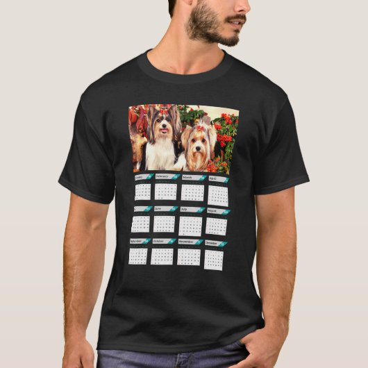 Biewer Terrier Welpen Kalender 2023 T-Shirt (Vorderseite)