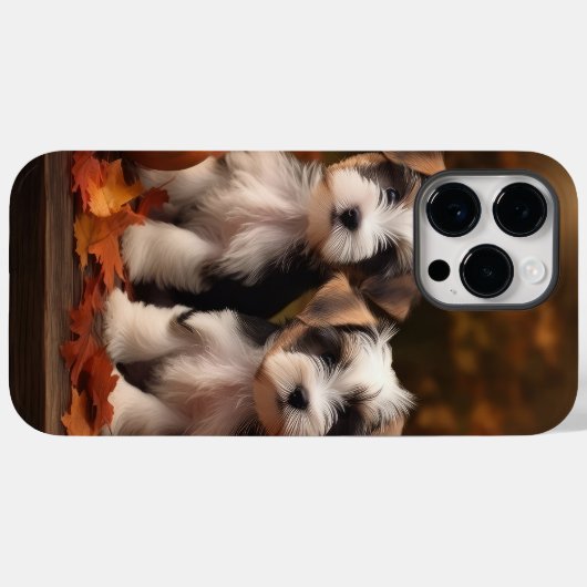 Biewer Terrier Welppy Autumn Delight Pumpkin Case-Mate iPhone Hülle (Rückseite (Horizontal))