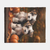 Biewer Terrier Welppy Autumn Delight Pumpkin Fleecedecke (Vorderseite (Horizontal))