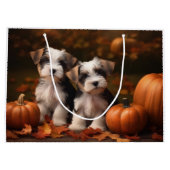 Biewer Terrier Welppy Autumn Delight Pumpkin Große Geschenktüte (Rückseite)