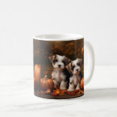 Biewer Terrier Welppy Autumn Delight Pumpkin Kaffeetasse (VorderseiteRechts)