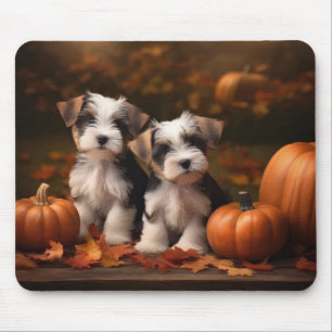 Biewer Terrier Welppy Autumn Delight Pumpkin Mousepad