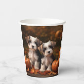 Biewer Terrier Welppy Autumn Delight Pumpkin Pappbecher (Rückseite)