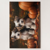Biewer Terrier Welppy Autumn Delight Pumpkin Puzzle (Vertikal)
