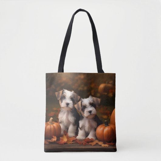 Biewer Terrier Welppy Autumn Delight Pumpkin Tasche (Vorderseite)