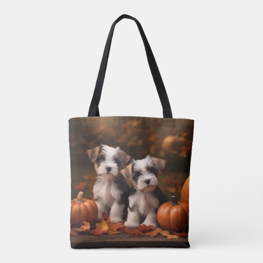 Biewer Terrier Welppy Autumn Delight Pumpkin Tasche (Rückseite)