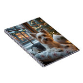 Biewer Terrier With Christmas Lights Holiday Notizblock (Rechte Seite)