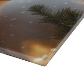 Biewer Terrier With Christmas Lights Holiday Schneidebrett (Ecke)