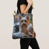 Biewer Terrier With Christmas Lights Holiday Tasche (Von Nahem)