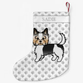 Biewer Terrier Yorkie Niedlich Cartoon Dog & Name Kleiner Weihnachtsstrumpf (Rückseite)