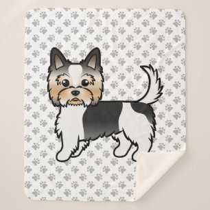 Biewer Terrier Yorkie Niedlich Cartoon Dog & Paws Sherpadecke