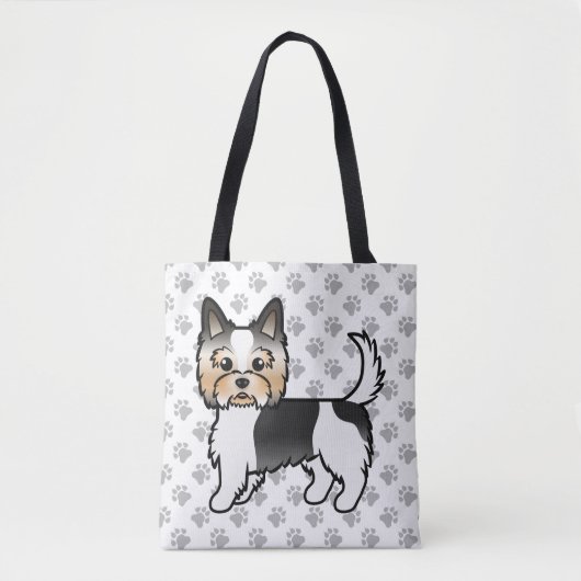 Biewer Terrier Yorkshire Terrier Dog & Paws Tasche (Vorderseite)