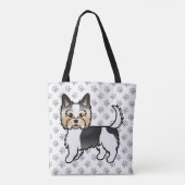 Biewer Terrier Yorkshire Terrier Dog & Paws Tasche (Rückseite)