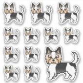 Biewer Terrier Yorkshire Terrier Niedlich Cartoon  Aufkleber (Vorderseite)