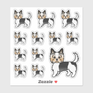 Biewer Terrier Yorkshire Terrier Süße Cartoon-Hund Aufkleber