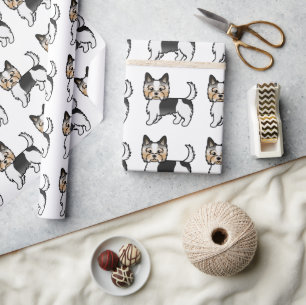 Biewer Terrier Yorkshire Terrier Süßer Hund Muster Geschenkpapier