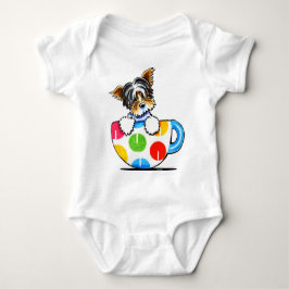 Biewer Yorkie Polka Dot Cup Baby Strampler