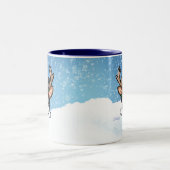 Biewer Yorkie Reindeer Christmas Zwei-Tone-Tasse Zweifarbige Tasse (Mittel)
