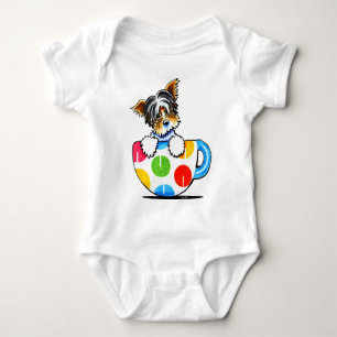 Biewer Yorkie Tupfen-Schale Baby Strampler