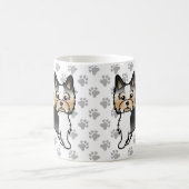 Biewer Yorkshire Terrier Cartoon Dog & Paws Kaffeetasse (Mittel)