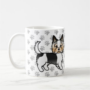 Biewer Yorkshire Terrier Cartoon-Hund & Pfoten Kaffeetasse