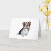 Biewer Yorkshire Terrier Karte (Gelbe Blume)