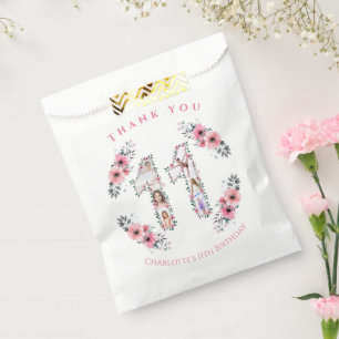 Big 11. Geburtstag Girl Foto Collage Pink Blume Geschenktütchen