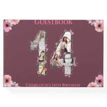 Big 14. Geburtstag Foto Collage Flower Girl Pink