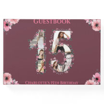 Big 15. Geburtstag Foto Collage Flower Girl Pink