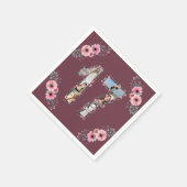 Big 17. Geburtstag Girl Blume FotoCollage Serviette (Ecke)