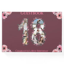 Big 18. Geburtstag Foto Collage Flower Girl Pink