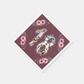 Big 18. Geburtstag Girl Blume FotoCollage Serviette (Ecke)