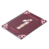 Big 1 Birthday Girl Foto Pink Blume Gästebuch Notizblock (Linke Seite)