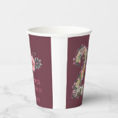 Big 20. Geburtstag Girl Pink Blume FotoCollage Pappbecher (Rechts)