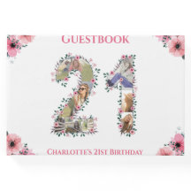 Big 21. Geburtstag Foto Collage Blume Mädchen Weiß