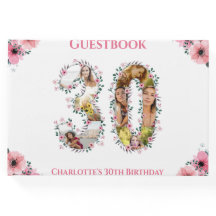 Big 30. Geburtstag Foto Collage Blume Mädchen Weiß