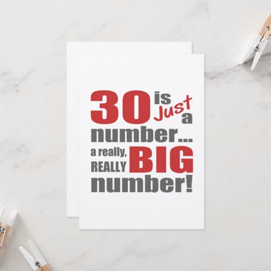 Big 30. Geburtstag Karte (Vorderseite/Rückseite Beispiel)