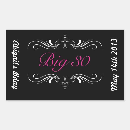 Big 30 rechteckiger aufkleber (Vorderseite)