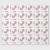 Big 3 Birthday Green Foliage Girl Pink Blume Geschenkpapier (Flach)